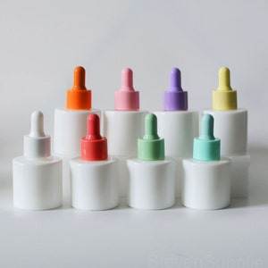 30ml 1oz Porcelian White Dropper Bottles Macaron Color Cap 2025 New For Cosmetic