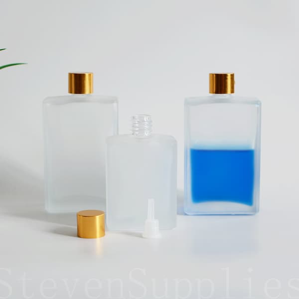 30 ~ 100ml Mattglas Ätherische Öle Flaschen Fläschchen Flaschen mit Gold Deckeln für Öl Parfüms Flüssige Kosmetik Aromatherapie Kosmetikverpackungen