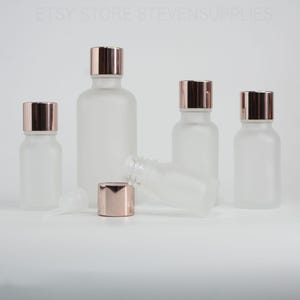 5ml 10ml 15ml 20ml 30ml 50ml 100ml Rose Gold Essential Oil Bottle Frosted Matte Glass Oil Bottle Empty SPA Oil Perfume,Fragrance Container