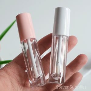 1-200pcs Empty Lip Gloss Tube Container White/Pink Plastic Cap Transparent Tube Empty Lip Balm Oil Vials, Wholesale Lipgloss Bulk Order