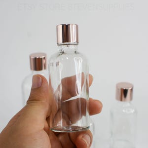 5ml 10ml 15ml 20ml 30ml 50ml 100ml Rose Gold SPA Oil Bottle Transparent Glass For Skin Care Packaging Perfume Essential Flower Oil Fragrance