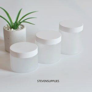 5oz 7oz 8oz wit gematteerde plastic zalfpotjes, gezichtscrèmepotje Formaat afbeelding in link Diamention Bodyboter Lichaamsolie Verpakking Voorraadpotten