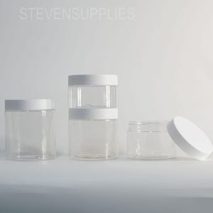 5oz 7oz 8oz White Plastic Cream Jars Face Care Transparent Cream Containers DIY Cosmetic Beauty Packaging, Body Butter Lotion Jar, Wholesale