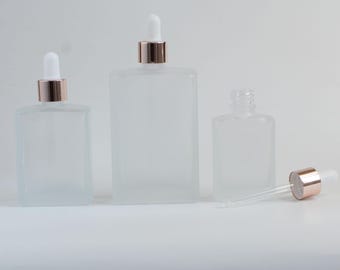 30ml 50ml 100ml Rose Gold Essential Oil Dropper Bottle, Frosted Glass Dropper Bottle Packaging Container, Beauty Care Hair Oil, Wholesale