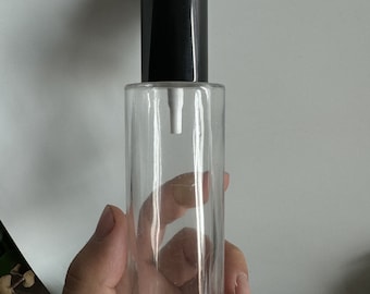 20 Stück 120 ml klare, flache, schwarze Lotionspumpe aus Glas