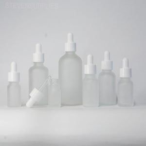 2025 New Dropper Bottles Matte Glass White Cap Dropper Hot Sale For Dropper Bottles DIY Custom Logo On Bottles Bulk