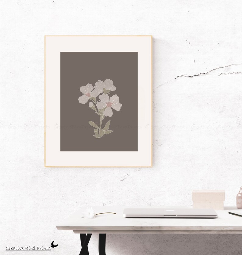 Abstract floral print modern wall decor botanical line art Etsy