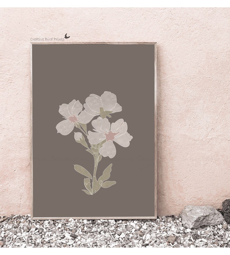 Abstract floral print modern wall decor botanical line art Etsy