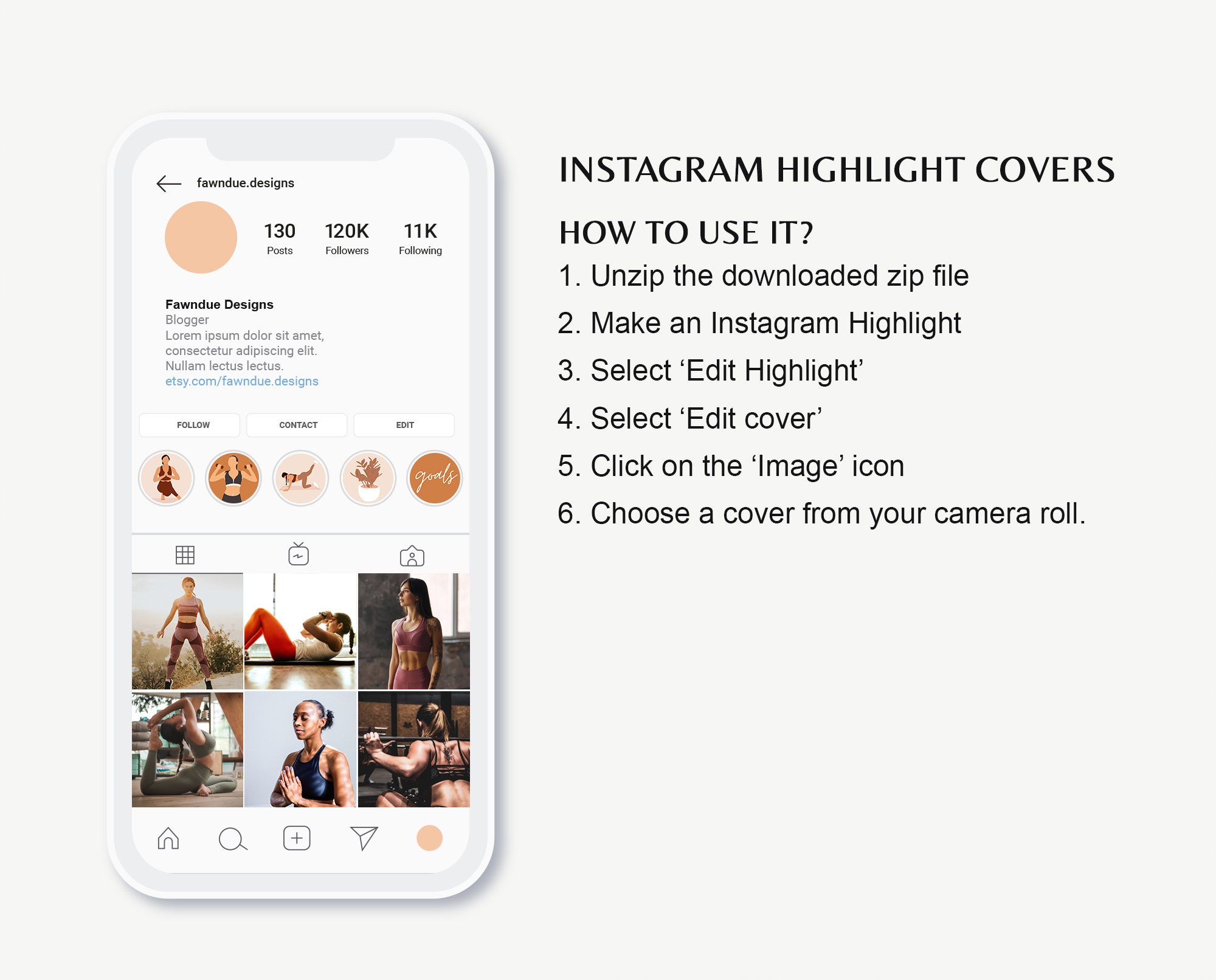 Lifestyle Instagram Highlights Cover Boho Highlights | Etsy