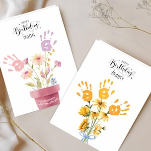 Tarjeta de felicitación de cumpleaños para mamá (DIY), 8 páginas con estampado floral, regalo para mamá, tarjeta artesanal para abuela, manualidad preescolar, plantilla de Canva.