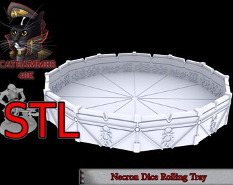 Necron themed Dice Rolling Tray - Cathammer 40K (STL)