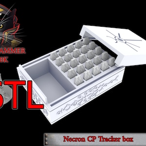 Necron themed CP trackers/markers + Box - Cathammer 40K (STL file)