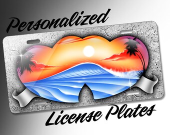 Custom Personalized  License Plate Auto Car Tag Sunset 