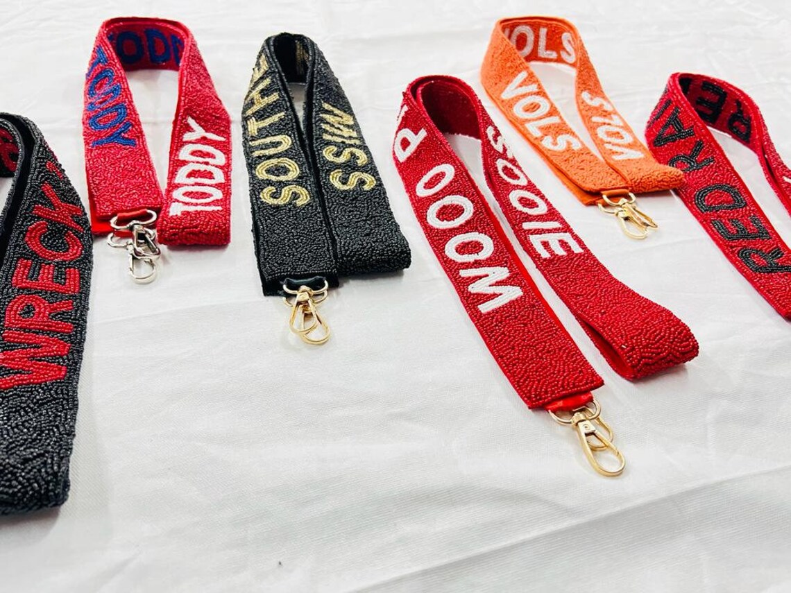 Beaded Purse Strap Beaded Bag Strap College Purse Strap Etsy