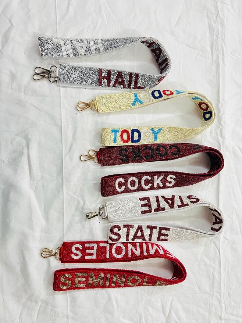 Beaded Purse Strap Beaded Bag Strap College Purse Strap Etsy