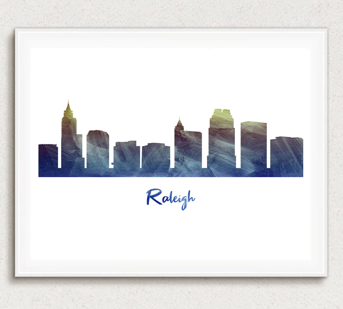 Raleigh Print Raleigh Art Raleigh Decor Skyline Print City | Etsy