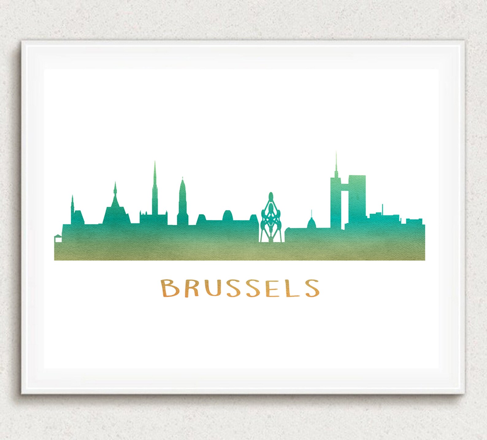 Brussels Print Brussels Art Brussels Decor Skyline Print Etsy