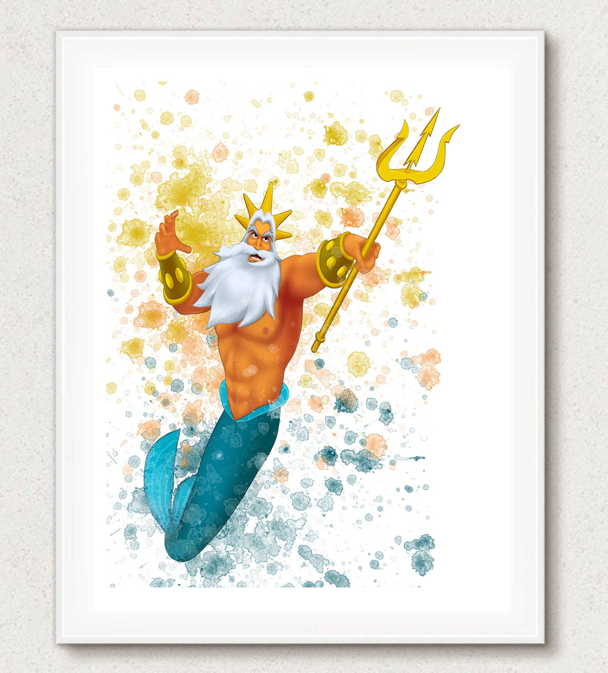 The Little Mermaid King Triton King Triton Print Nursery | Etsy