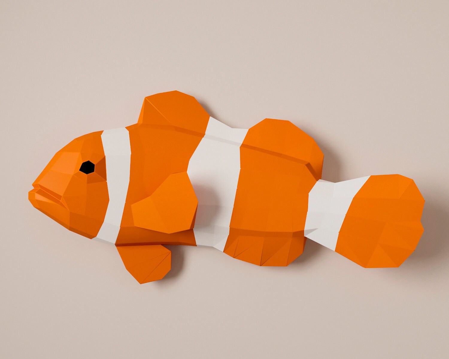 Papercraft Clownfish 3D Paper Craft Fish Model Pdf Template Etsy