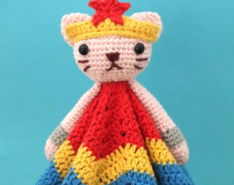 Doudou plat/Wonder Woman/chat/ patron au crochet / FICHIER PDF /Bébé cadeau/super héro