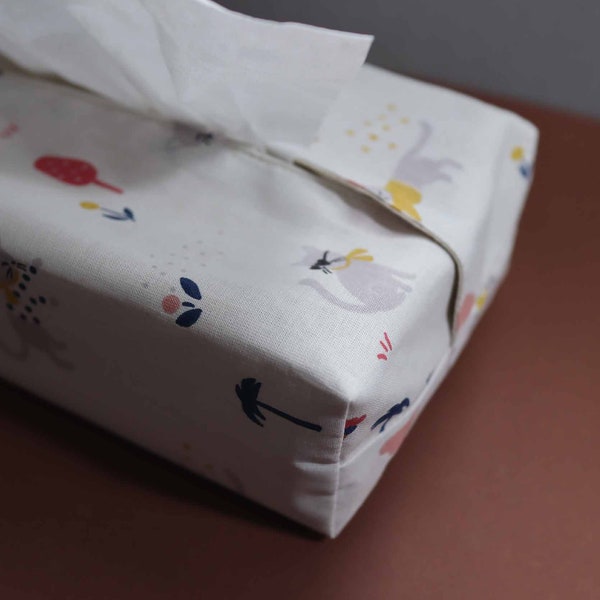 Housse décorative pour boîte à mouchoirs en papiers fabriquée en Coton (100%, tissu lavable)