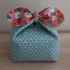 Sac Déjeuner  isotherme, Sac Repas, Sac à Goûter, Sac Bento, Lunch-bag, Lunchbox en coton