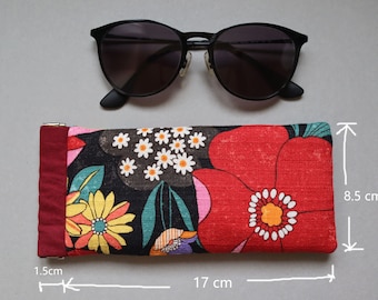 Fleece fabric glasses case, RERTO Fleurs, Glasses case