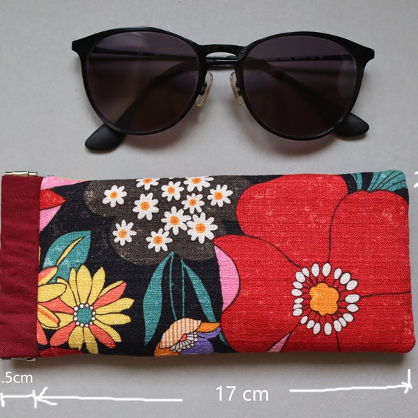 Étui à lunettes en tissu molletonné, RERTO Fleurs, Glasses case