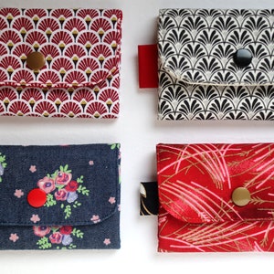 Portefeuille  Porte-cartes Porte-monnaie  Porte-clés  en coton  mini  pochette faite à la main