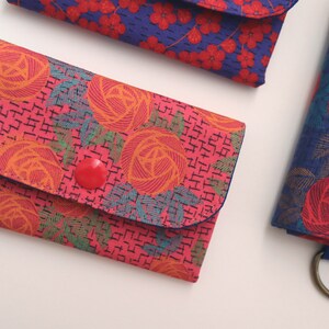 Kleine Brieftasche Kartenhalter Geldbörse Baumwolle Schlüsselanhänger Mini handgefertigte Tasche