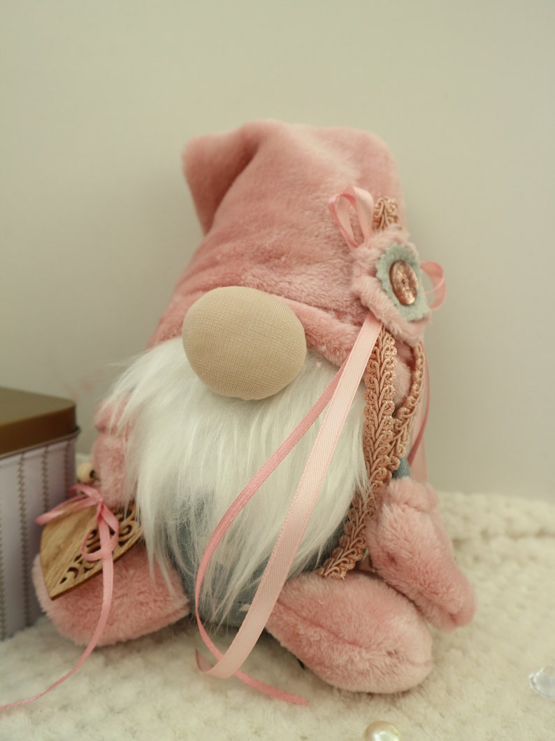 Pink Gnome plush toy gift idea home decor gnome Nisse holiday Etsy