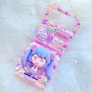 Anime phone case,Decoden Phone case, Custom phone case, Personalized phone case,Whipped Cream Effect casefor any device, Z flip 7 phone case