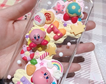 Decoden Phone case, Custom phone case, Personalized phone case,Whipped Cream Effect casefor any device,kirby doll phone case, z flip 5