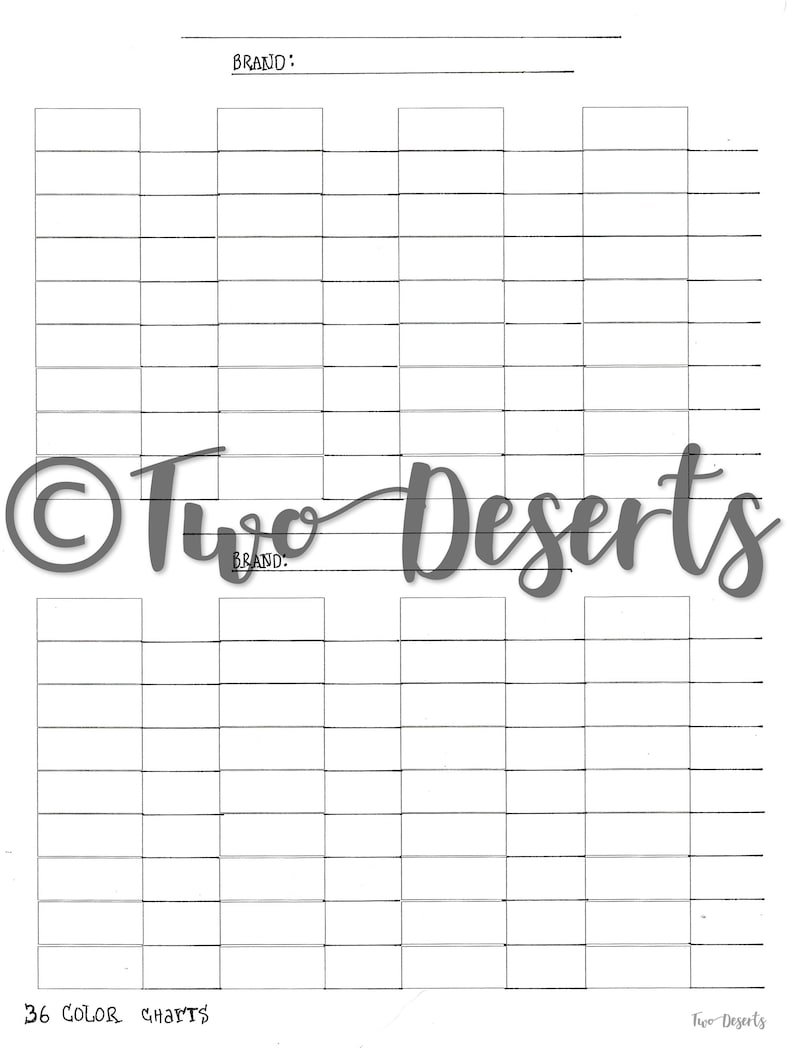 Free Blank Color Swatch Charts Printable