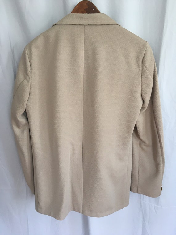 Beige polyester sport coat, small tan polyester b… - image 5