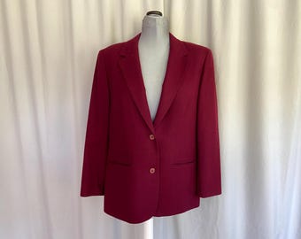 Womens burgundy Pendleton suit jacket, womens red wool blazer, vintage pendleton wool jacket, womens vintage pendleton blazer