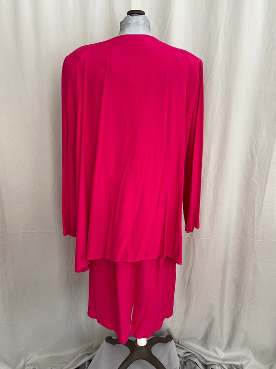 Magenta plus-size skirt suit, 1980's pink skirt s… - image 6