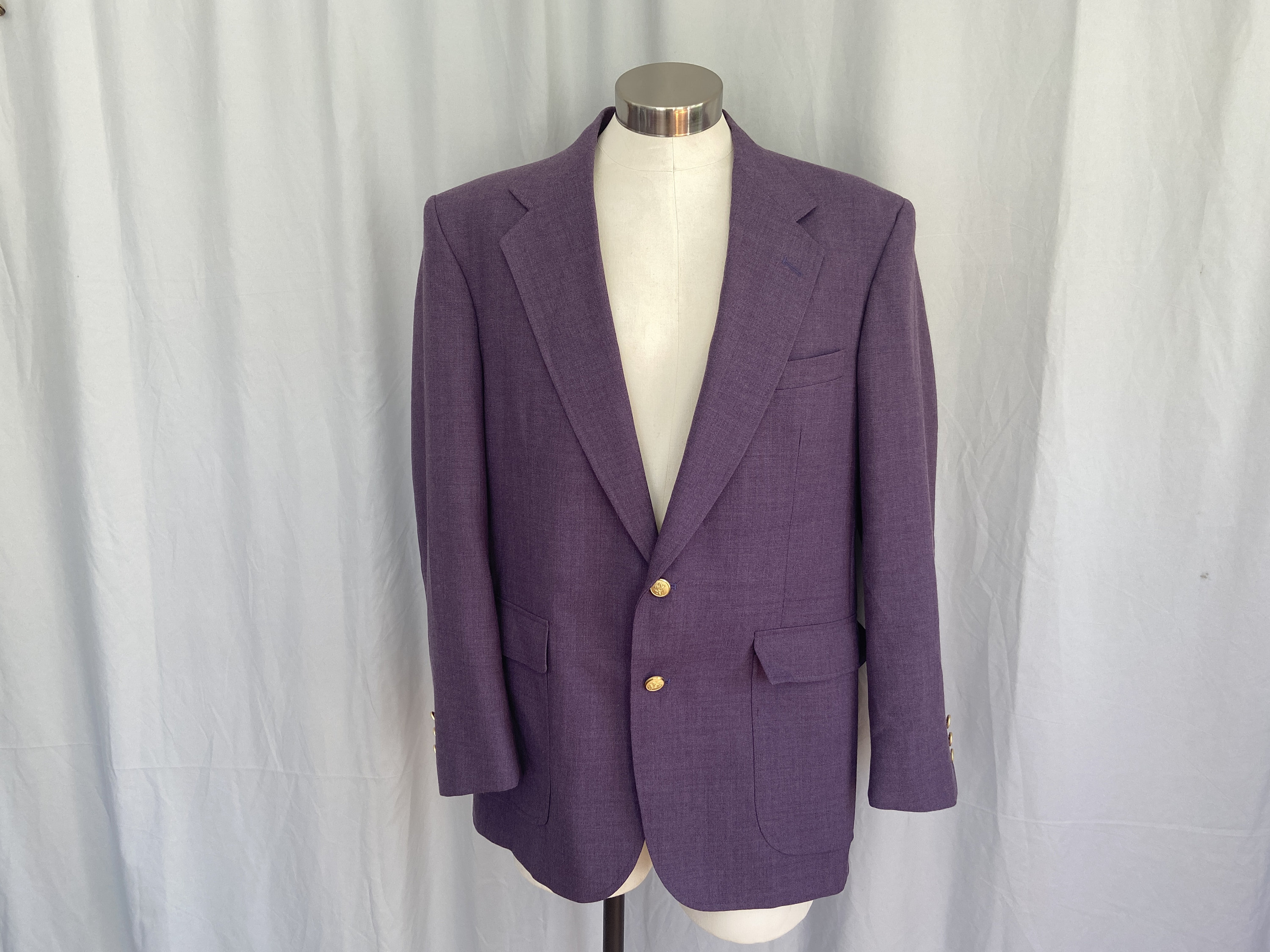 【VINTAGE】 double breasted setup purple Men's Purple Double Breasted Pinstripe Suit – Flex Suits