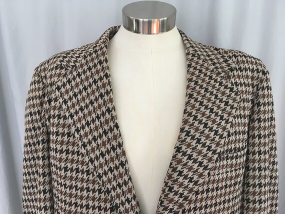 Brown and beige polyester mens sport coat, size 4… - image 2