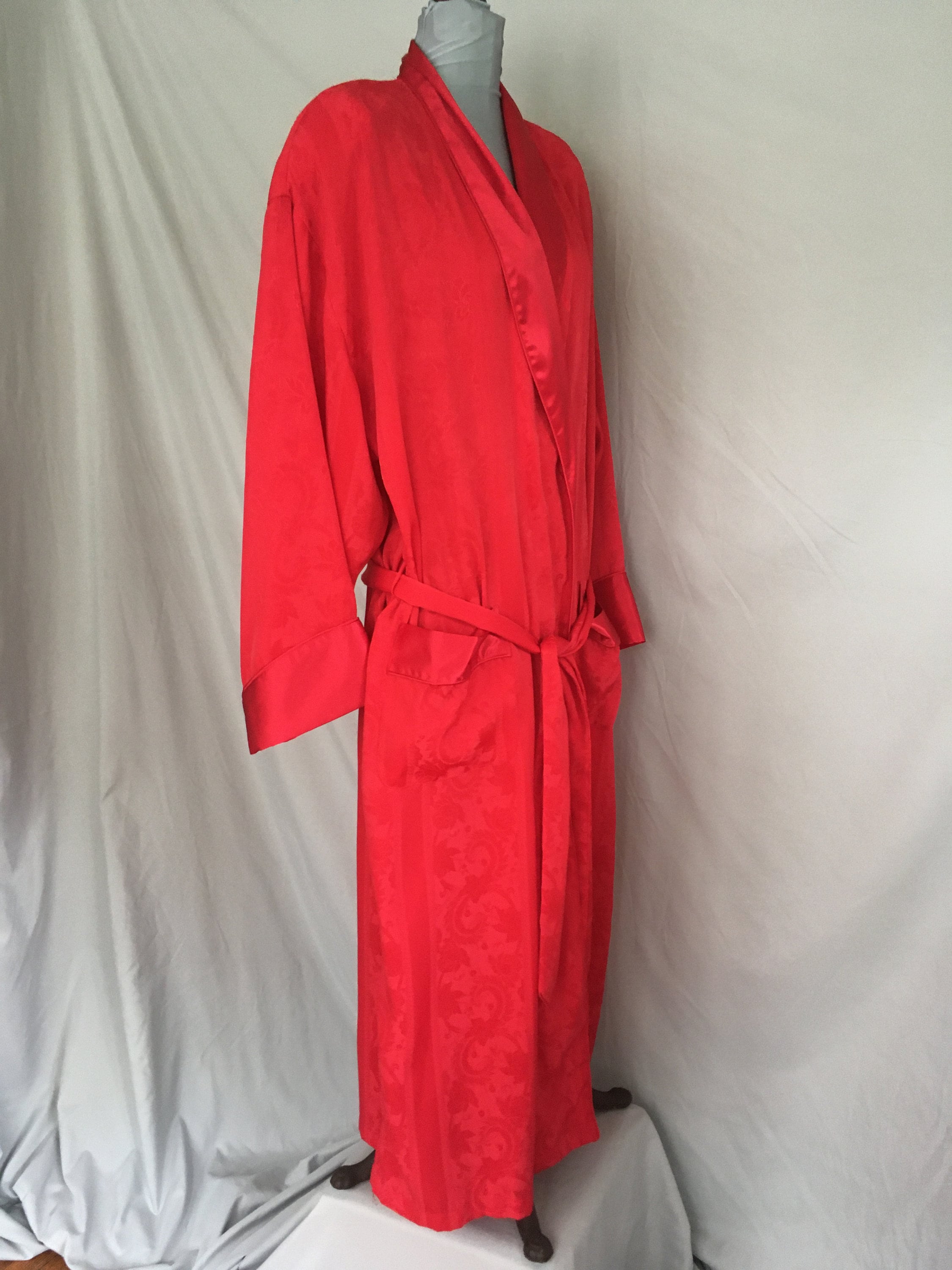 Silky red Victoria Secret robe heavy satin womens robe sexy Etsy