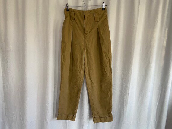 Tan high-waisted 1980s womens pants, womens vinta… - image 1