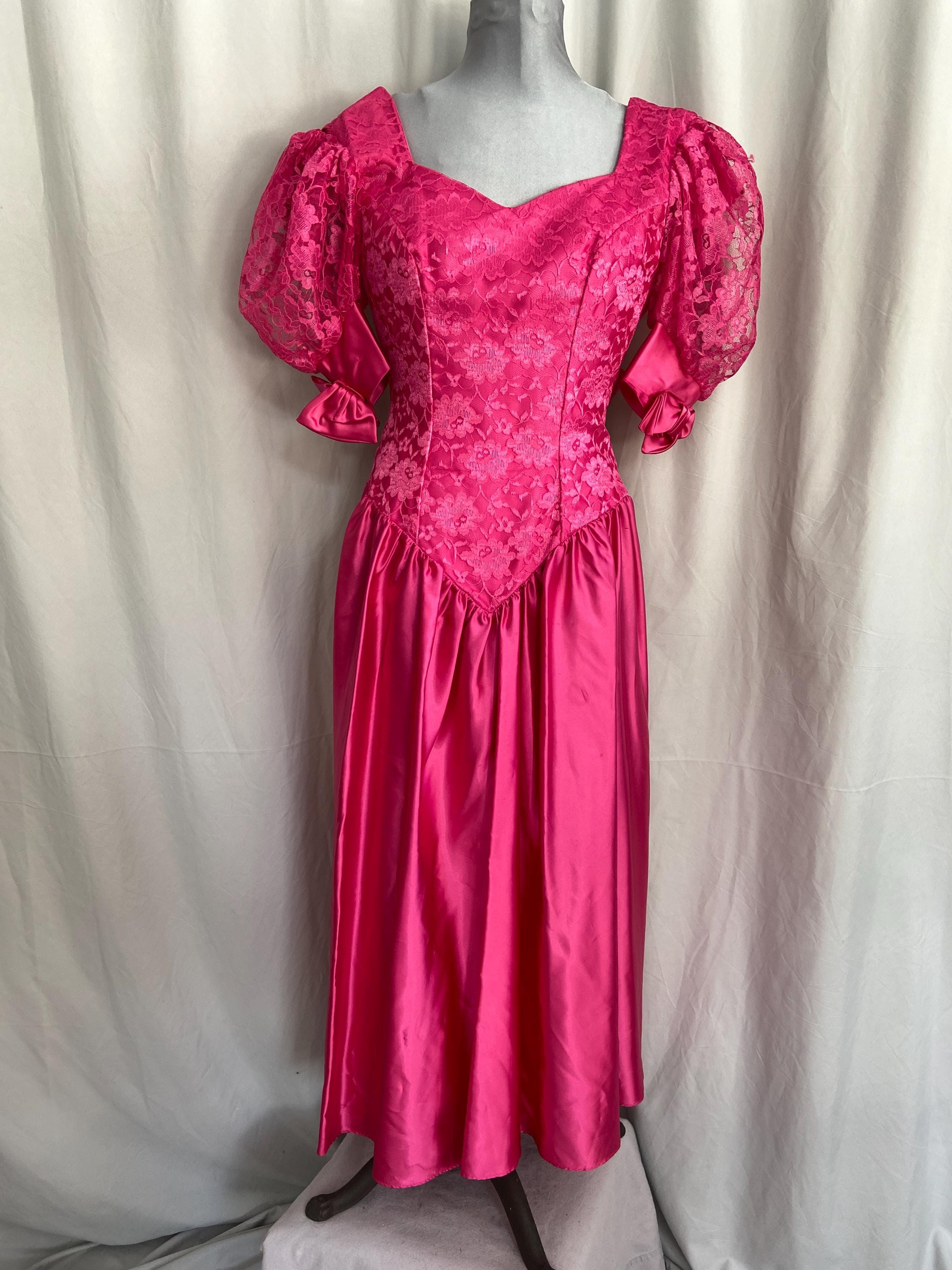 80s prom dress pink 80's Fashion Formal Wear Fashion Ugly 80s Dresses 80's Bridesmaid Dresses For Sale 36331 Occasions satin prom dress Hot Pink
