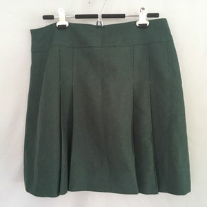 Adult size school girl skirt, grown up school uniform, short green pleated skirt, 1990s adult womens skirt, green pleated cosplay skirt