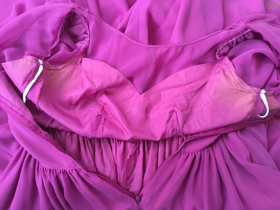Fuchsia magenta purple party dress, vintage dress… - image 8