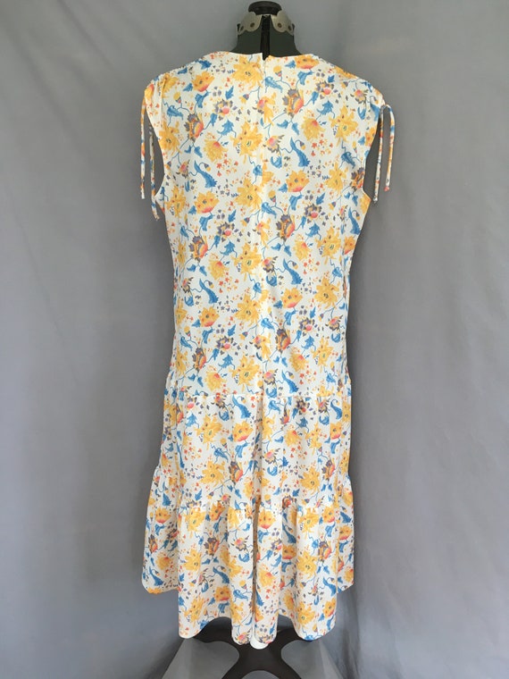 1980s yellow floral dress, plus size 80s vintage … - image 5