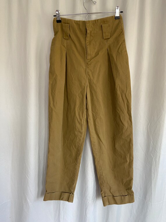 Tan high-waisted 1980s womens pants, womens vinta… - image 3