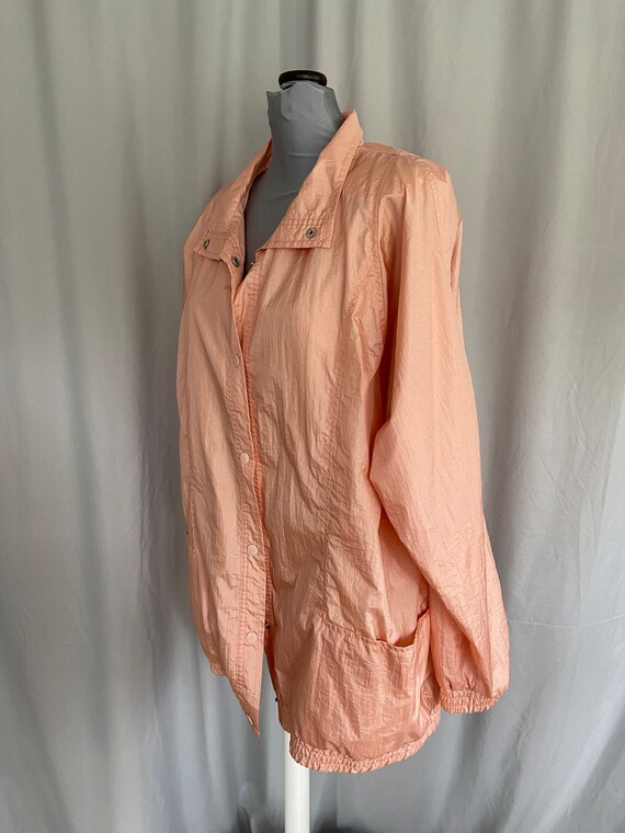 Vintage peach womens windbreaker, womens pastel 1… - image 5