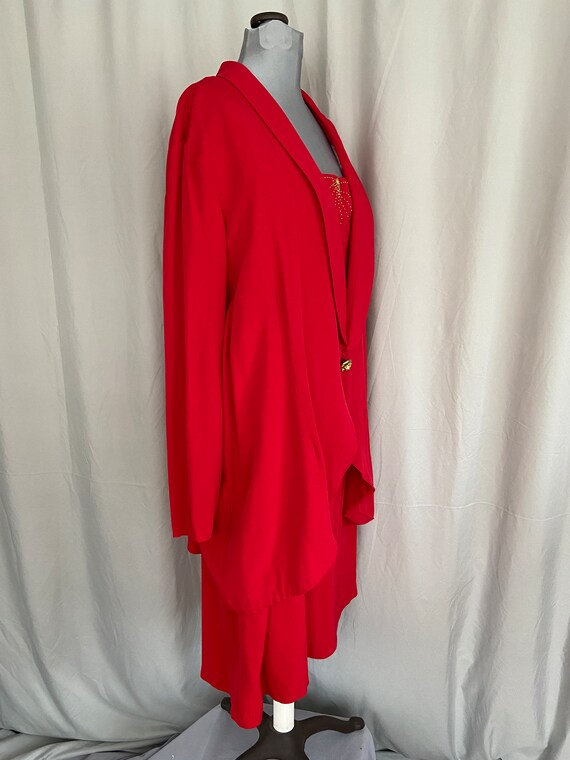 Red plus size dress with jacket, womens plus size… - image 7