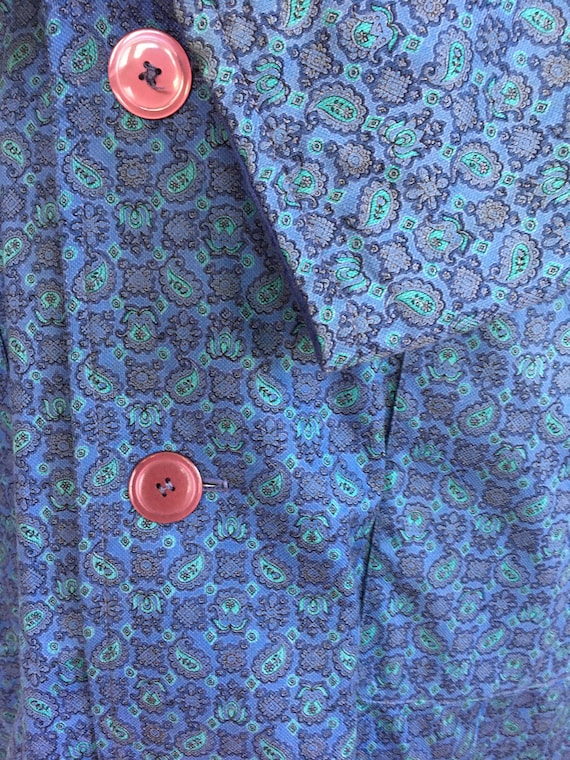 Sweet blue floral reversible raincoat, womens lig… - image 3