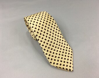 Black Skinny Tie and Yellow Polka Dot Spot Patterned Handmade 100% Silk Wedding 